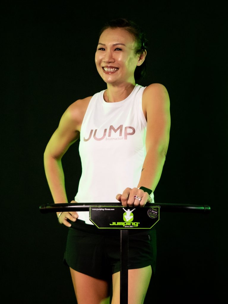 jumping fitness instructor Ying