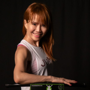 jumping fitness instructor Irene Kang